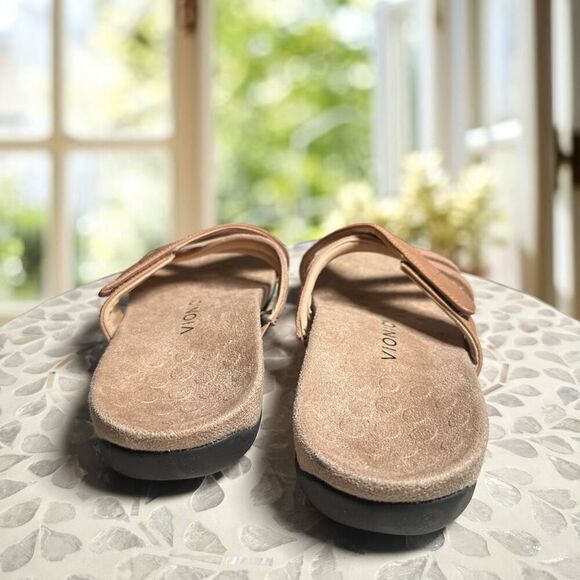 Vionic Zarie Orthotic Supportive Leather Adjustable Slide Sandal Women's - Picture 14 of 16